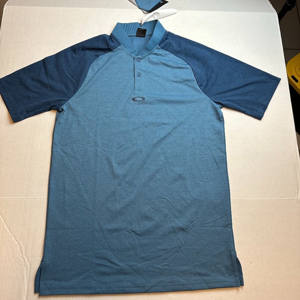 NWT Oakley Men's Icon Bi Color Polo Regular Fit Interstellar Blue Size M
